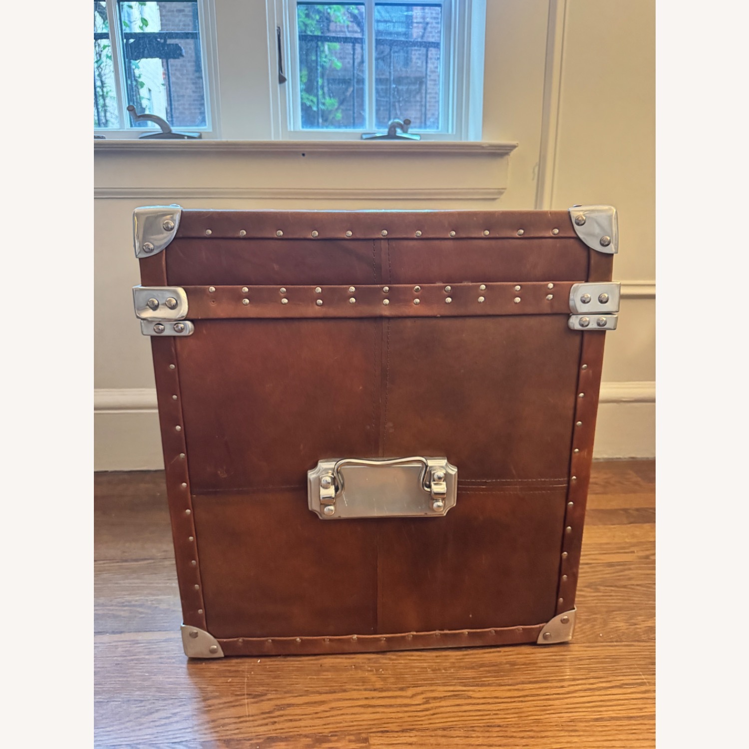 Vintage/Antique Dark Brown Leather Chest - image-2
