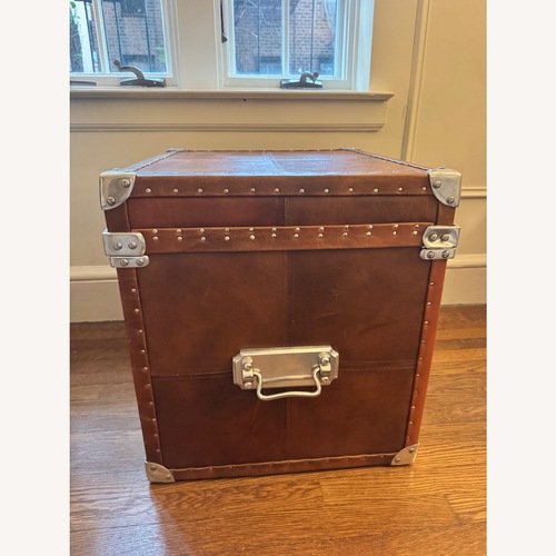 Used Vintage/Antique Dark Brown Leather Chest for sale on AptDeco