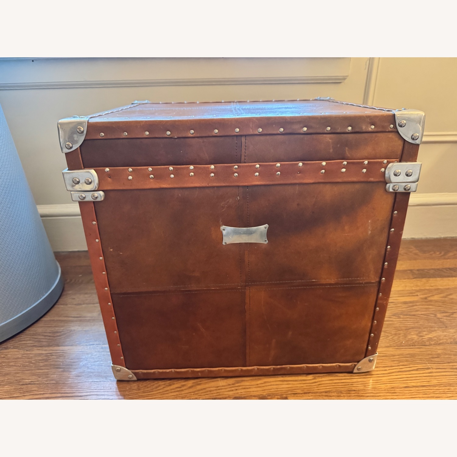 Vintage/Antique Dark Brown Leather Chest - image-3