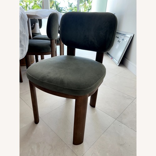 Used West Elm Anton Green Velvet Dining Chairs for sale on AptDeco