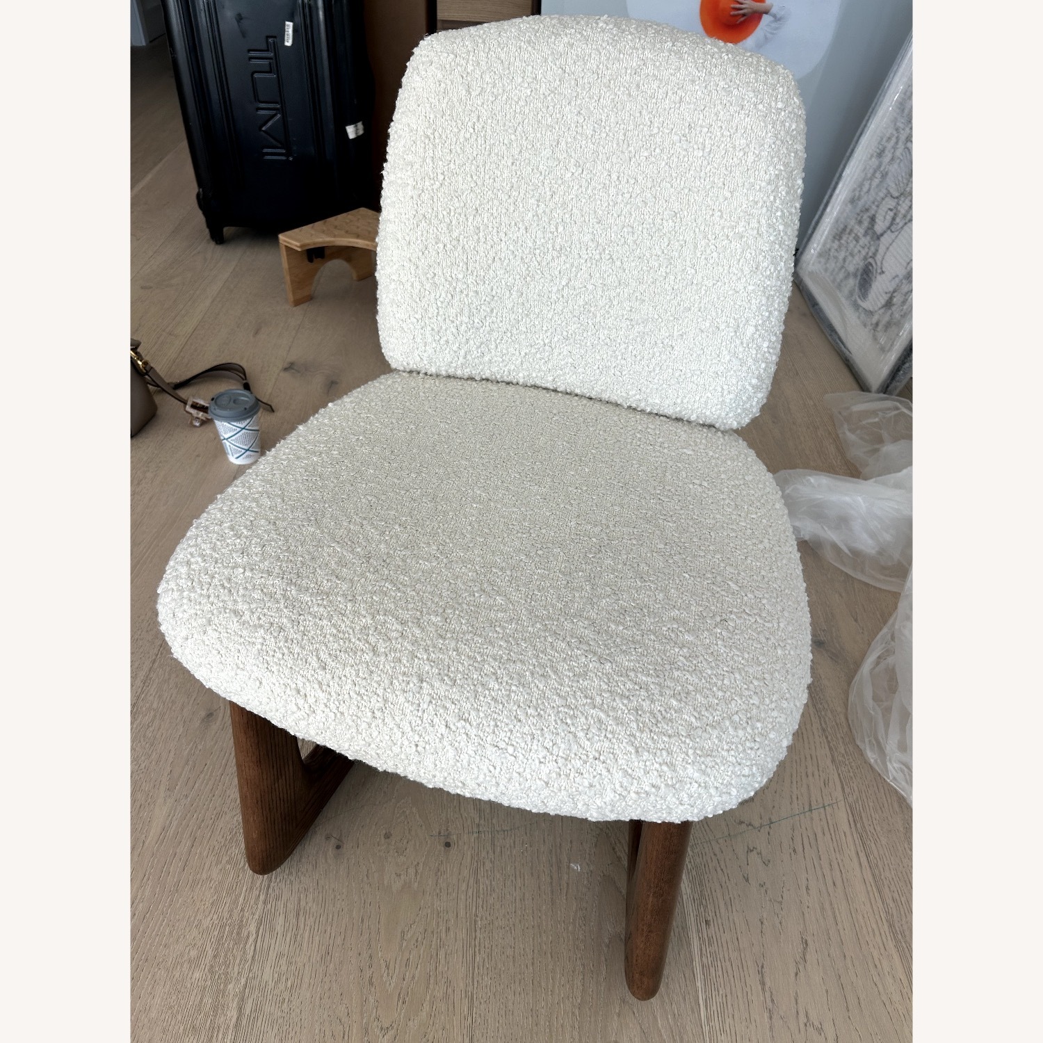 CB2 Pula Warm White Boucle Chair - image-3