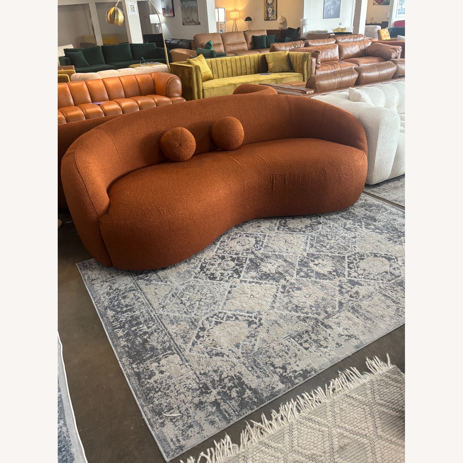 Blair Burnt Orange Boucle Sofa - image-3