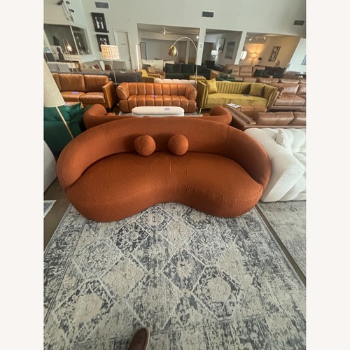 Used Blair Burnt Orange Boucle Sofa for sale on AptDeco