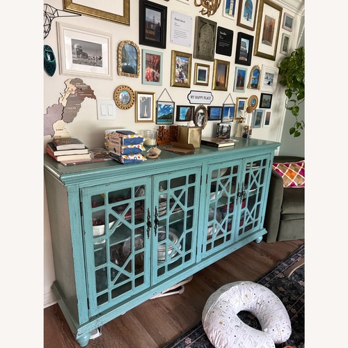 Used Hillsdale Furniture Beckett Blue Wood Sideboard for sale on AptDeco