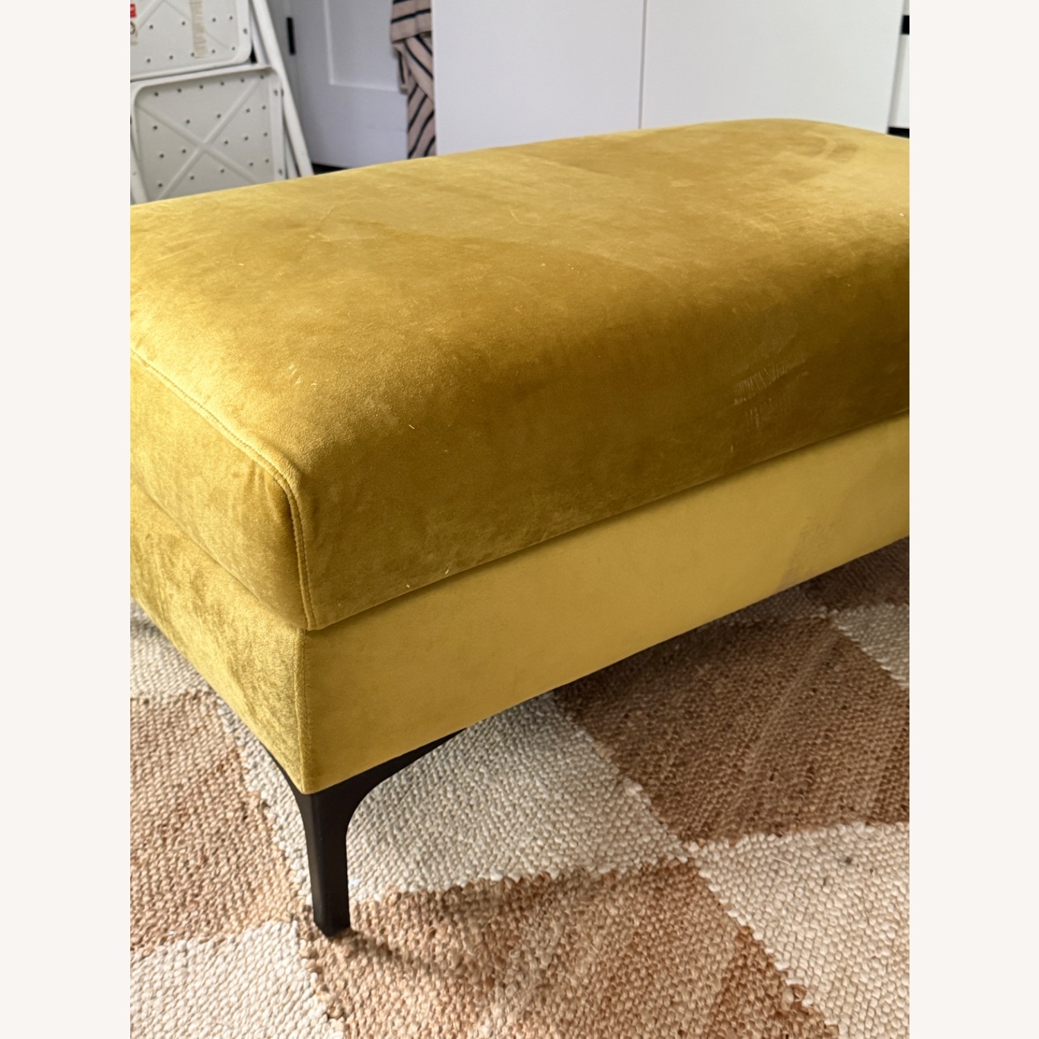 Article Abisko Yellow Velvet Ottoman - image-5