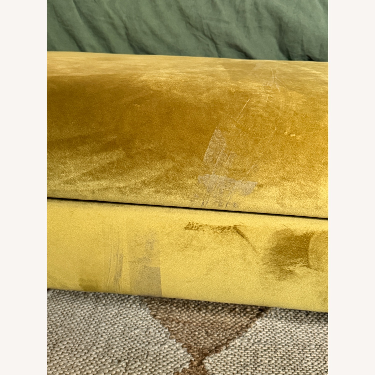Article Abisko Yellow Velvet Ottoman - image-4