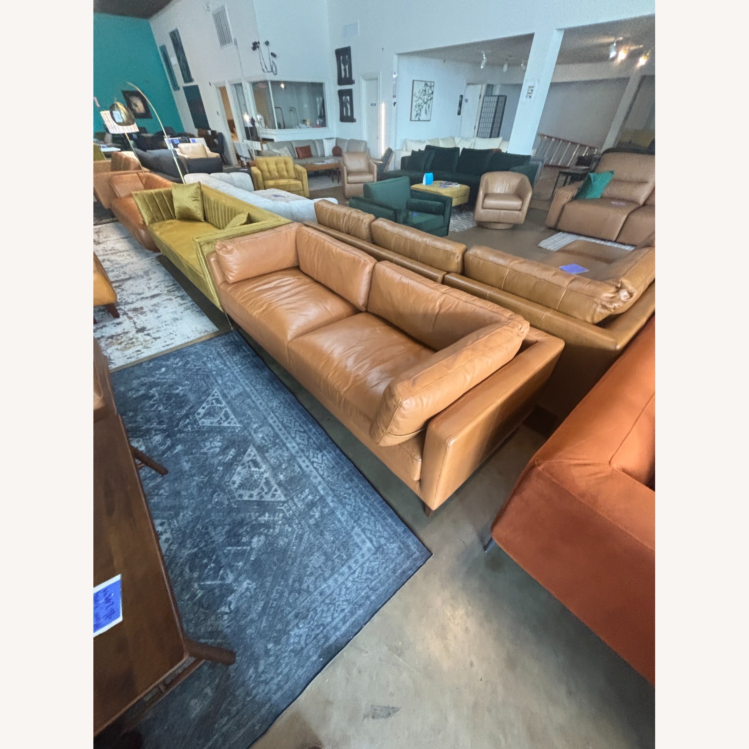 Georgia Tan Leather Sofa - image-2