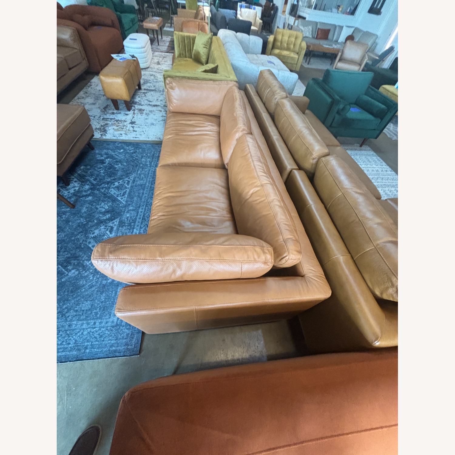 Georgia Tan Leather Sofa - image-3