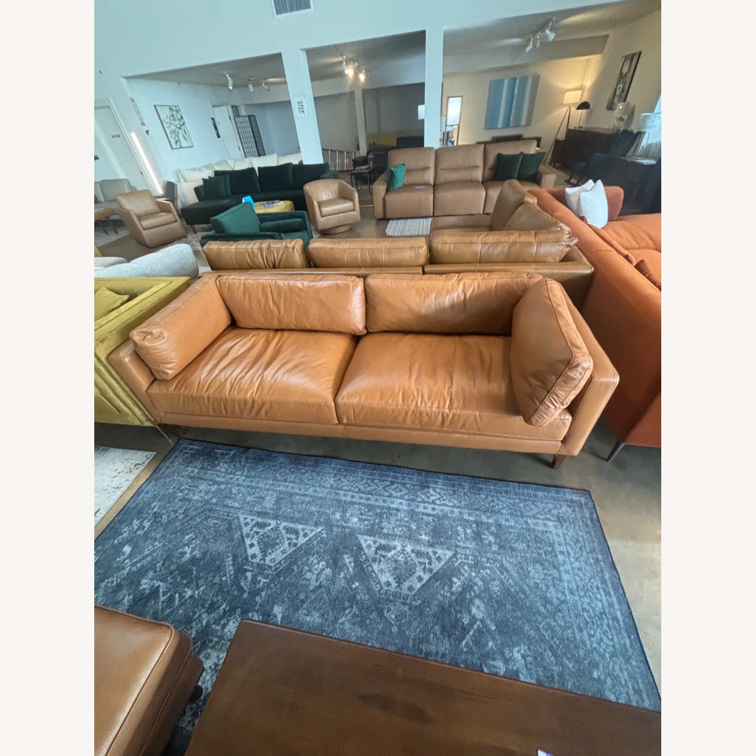 Georgia Tan Leather Sofa - image-1