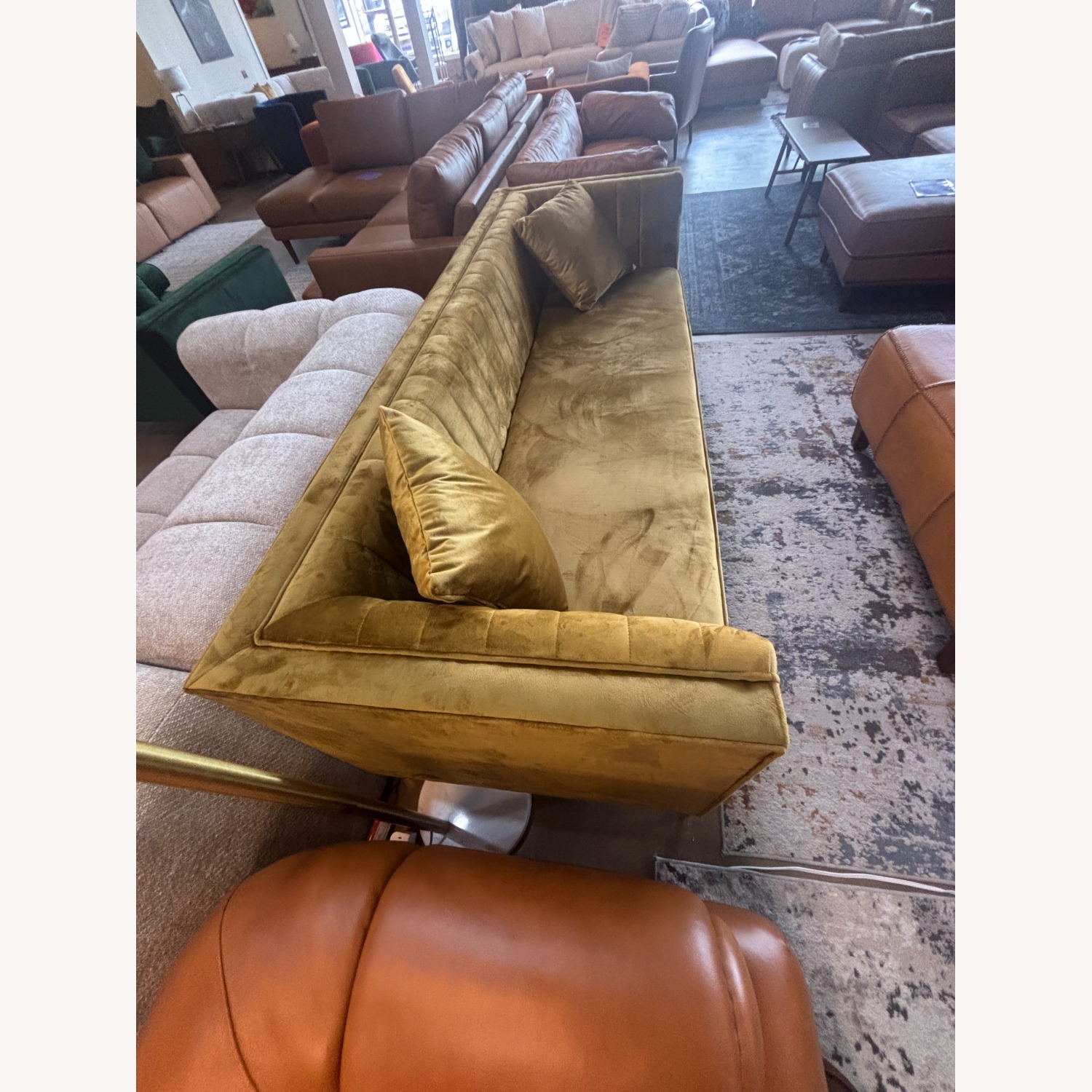 Kendra Dark Gold Velvet 3 Seater Sofa - image-3