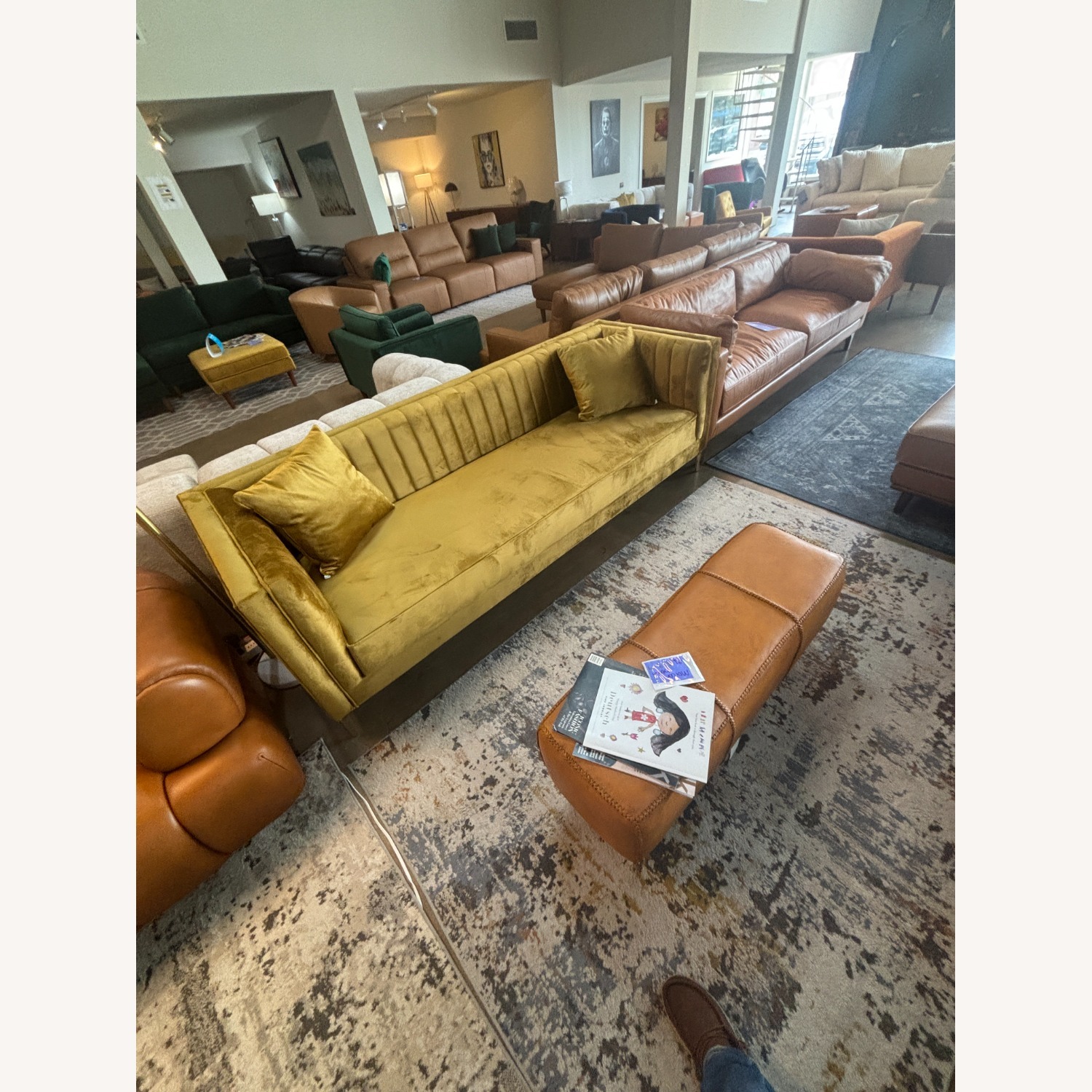 Kendra Dark Gold Velvet 3 Seater Sofa - image-2