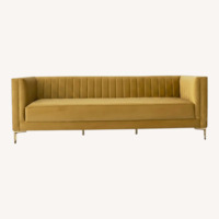Kendra Dark Gold Velvet 3 Seater Sofa