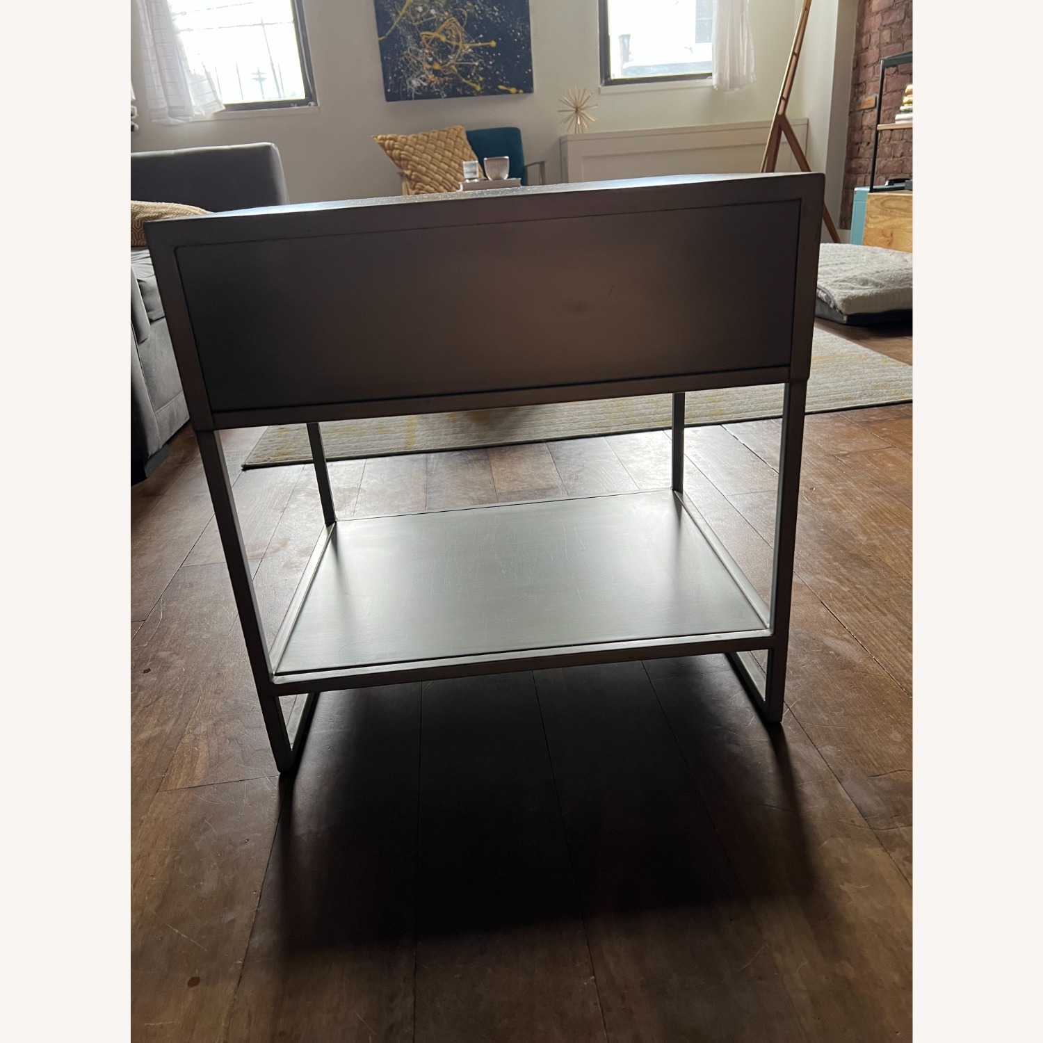 CB2 Proof Silver Stainless Steel Nightstand - image-2