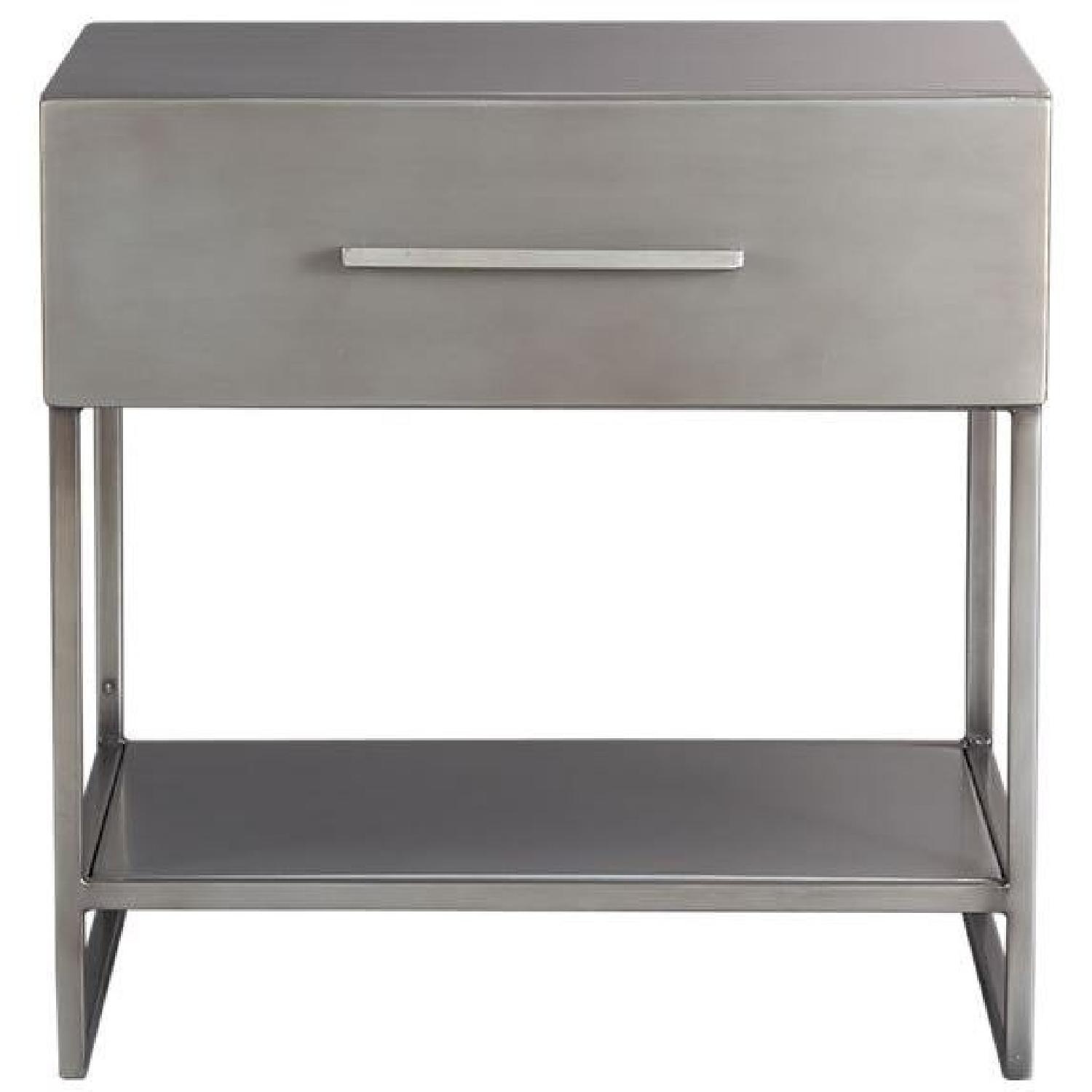 CB2 Proof Silver Stainless Steel Nightstand - image-7