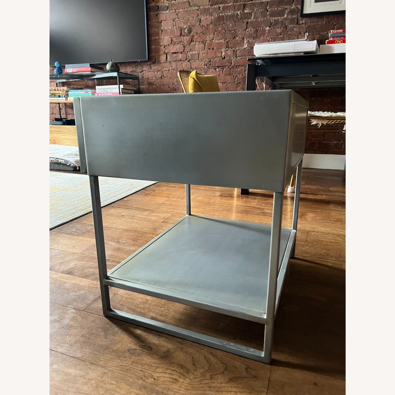 CB2 Proof Silver Stainless Steel Nightstand - image-3