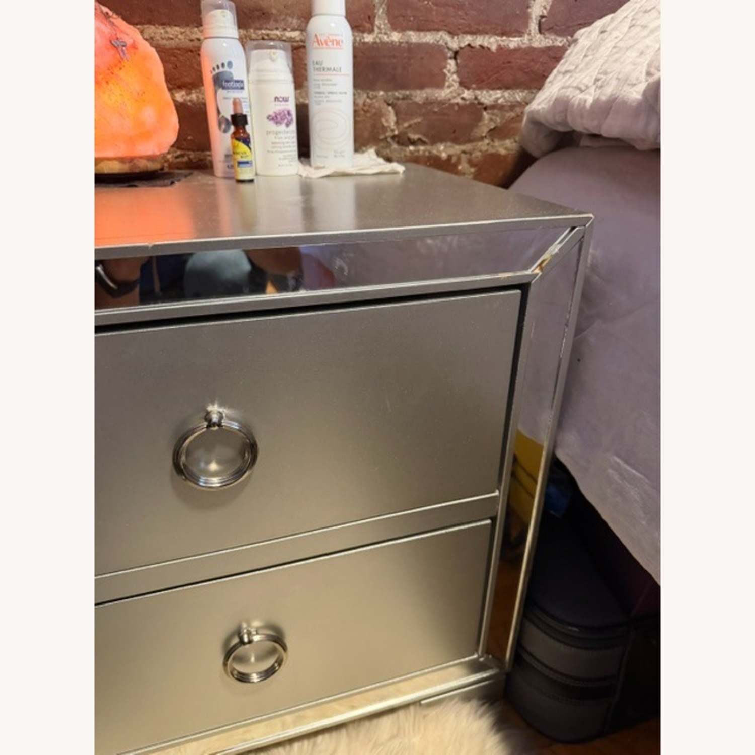 2-Drawers Wooden Bedroom Nightstand - image-4