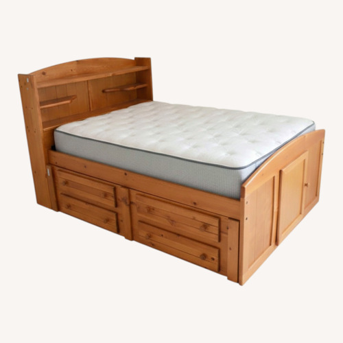 Used Light Brown Wood Full Bed for sale on AptDeco