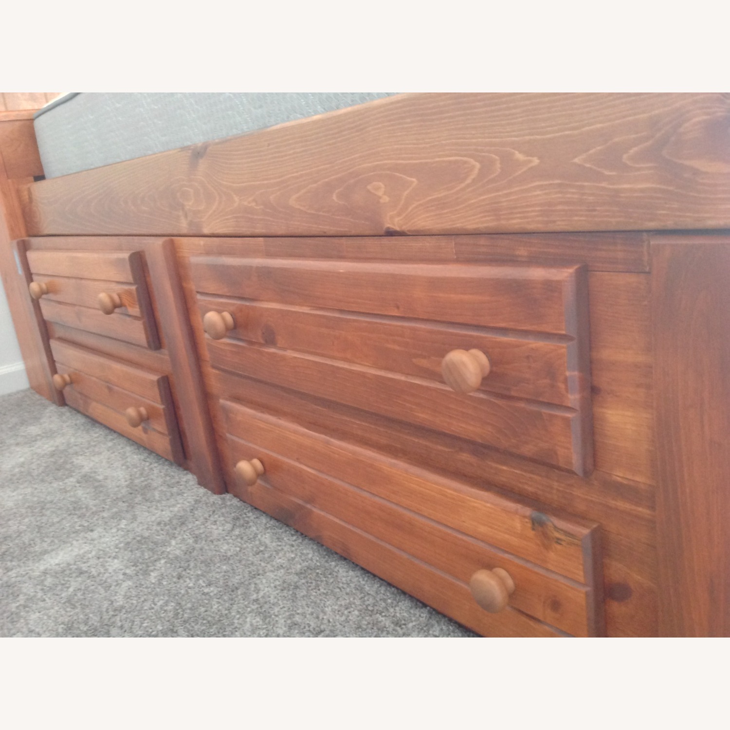 Light Brown Wood Full Bed - image-3