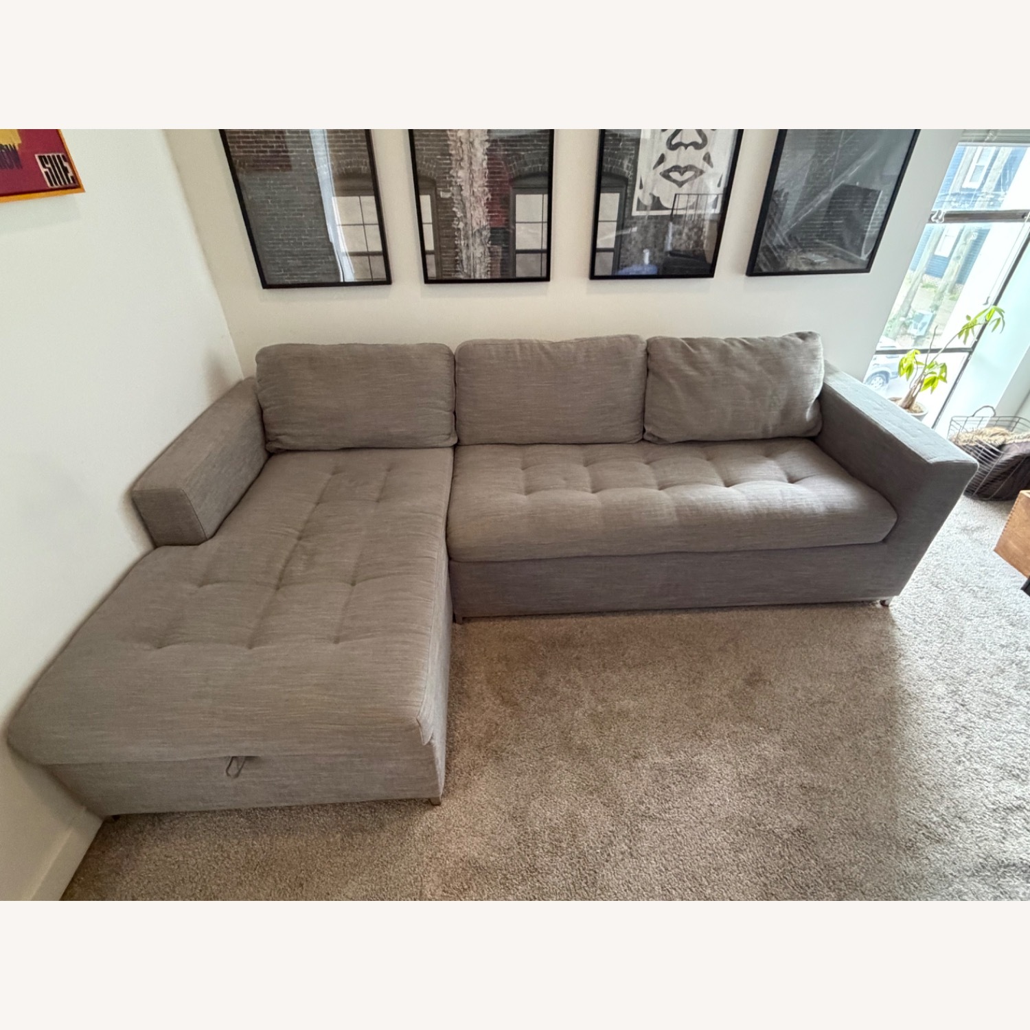 Article Soma Light Gray Fabric 2 Piece Sectional - image-1