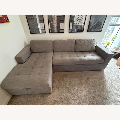 Used Article Soma Light Gray Fabric 2 Piece Sectional for sale on AptDeco
