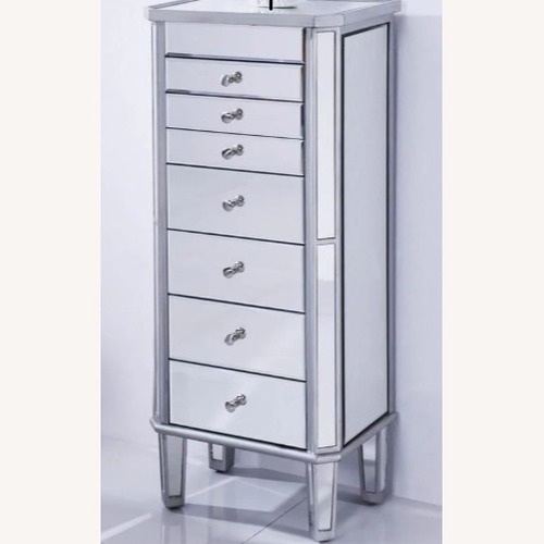Used Mirrored Silver Jewelry Armoire for sale on AptDeco