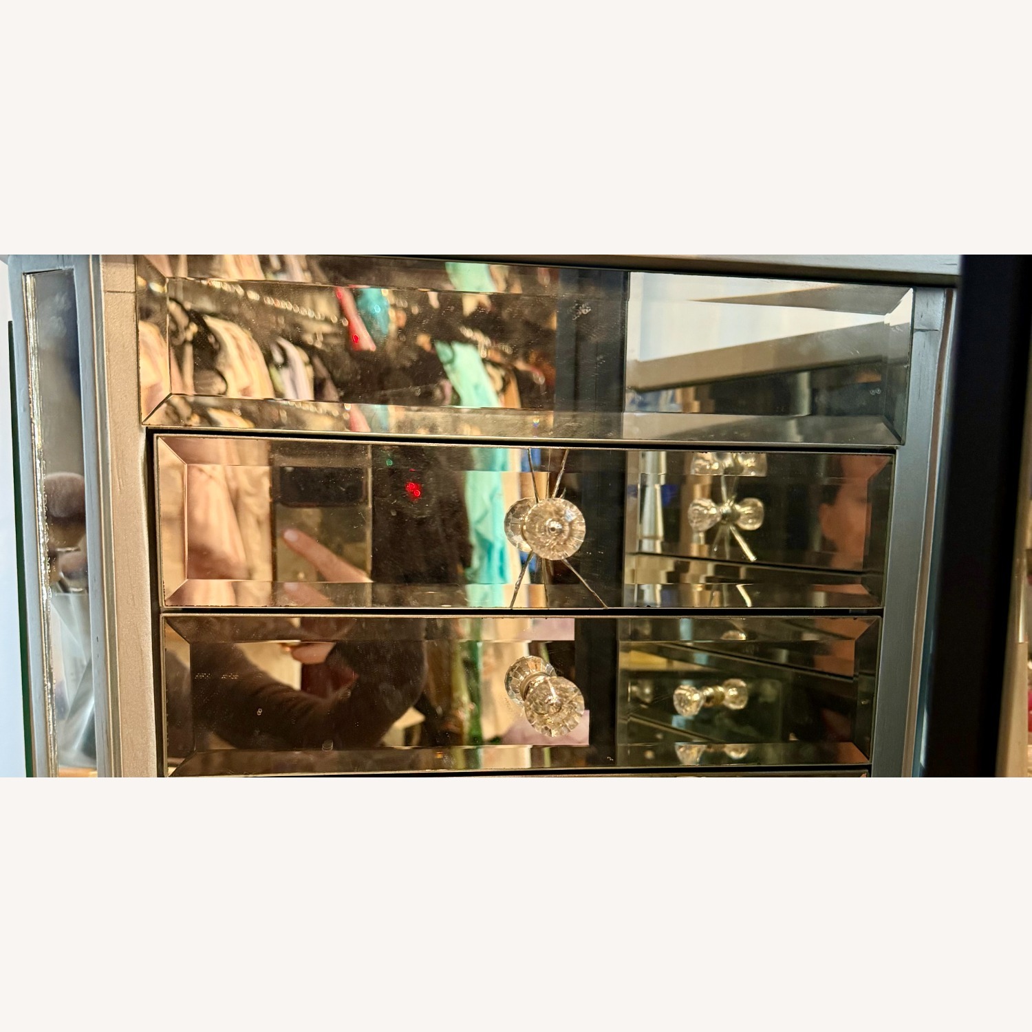Mirrored Silver Jewelry Armoire - image-2