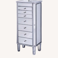 Mirrored Silver Jewelry Armoire