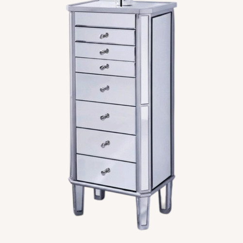 Used Mirrored Silver Jewelry Armoire for sale on AptDeco