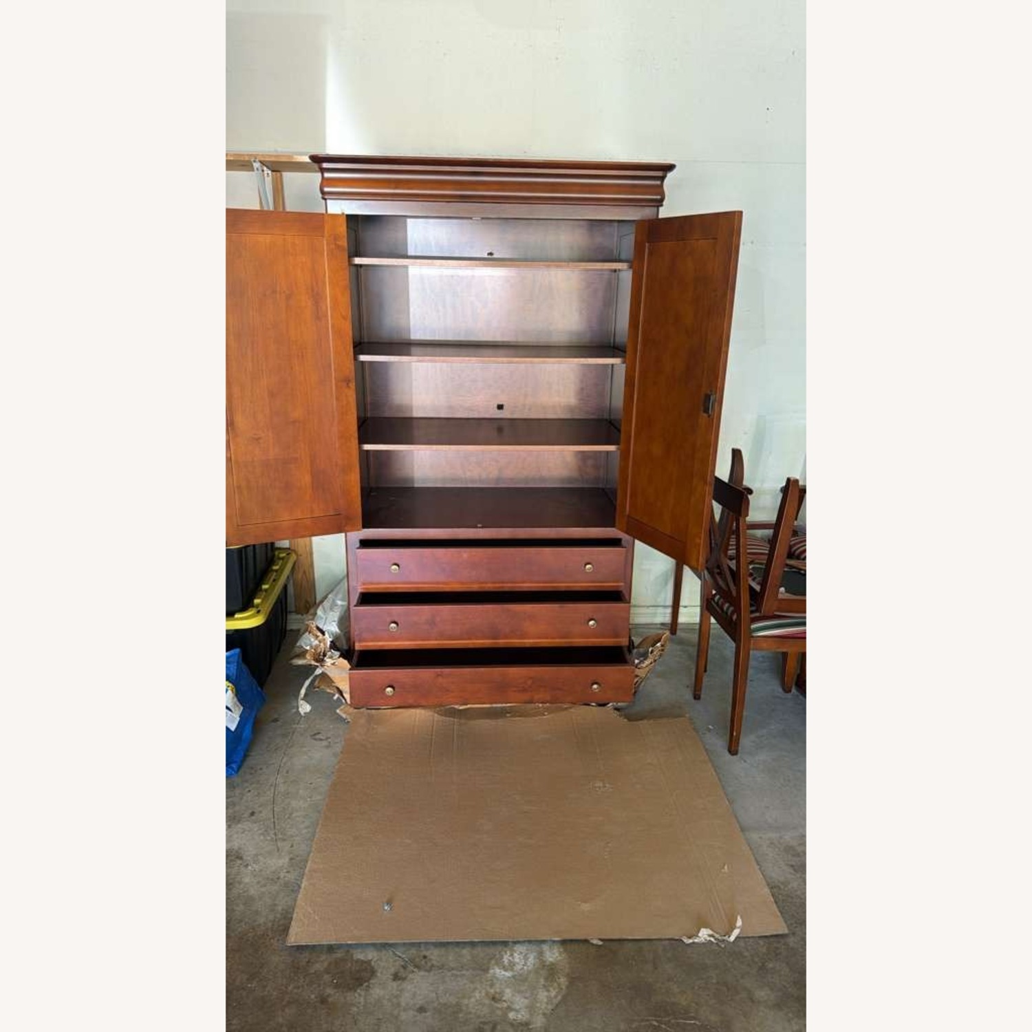 Vintage/Antique Finds Dark Brown Wood Armoire - image-3
