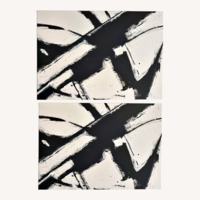 At Home Black Fabric Wall Art