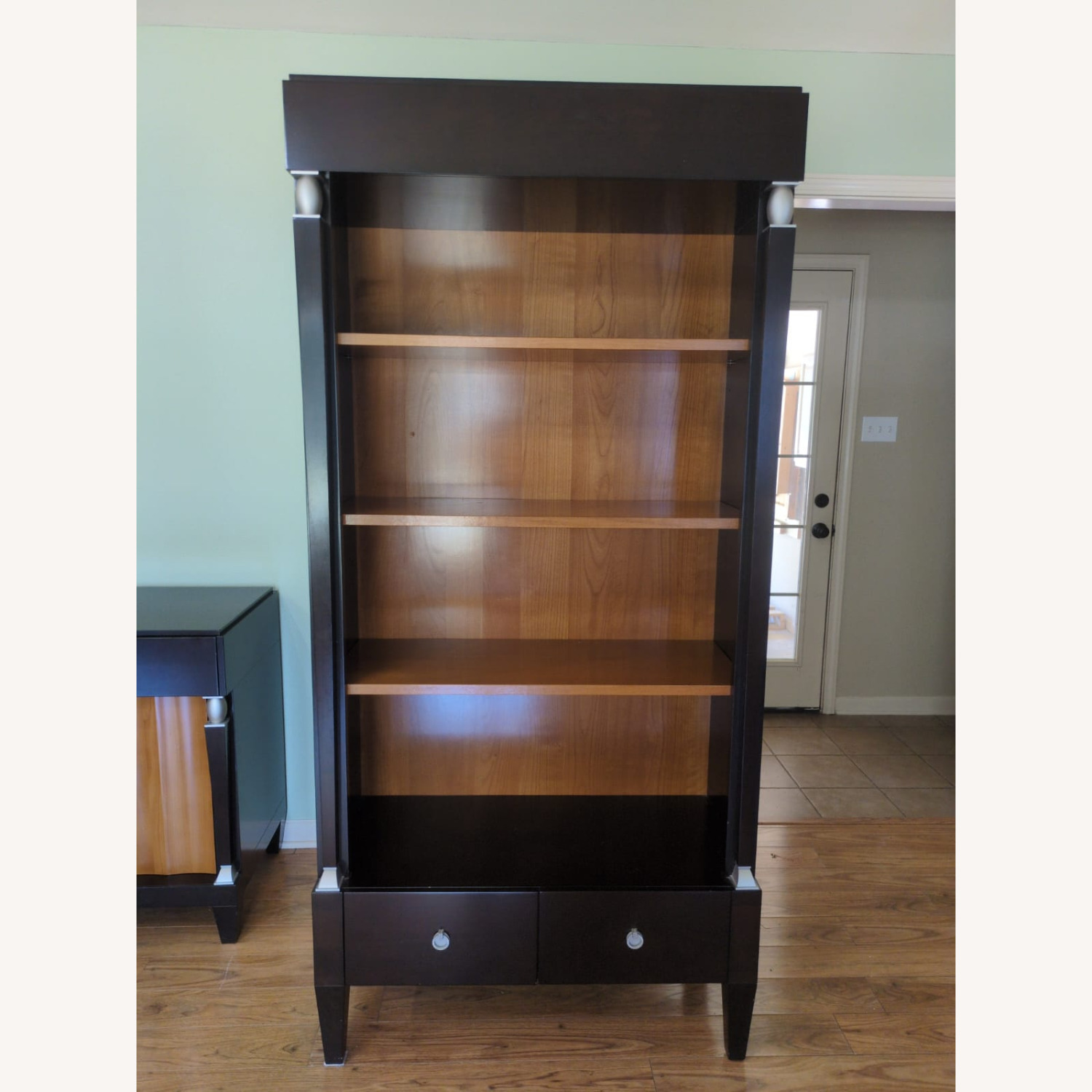 Contemporary Black Wood Bookcase - image-6