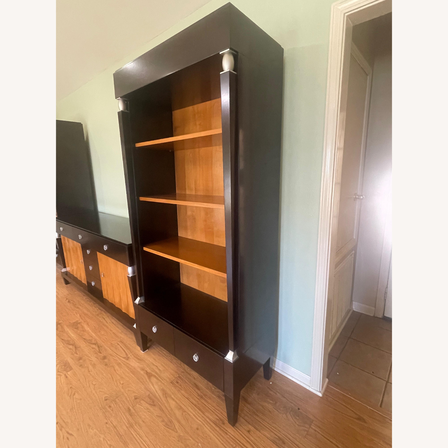 Contemporary Black Wood Bookcase - image-5
