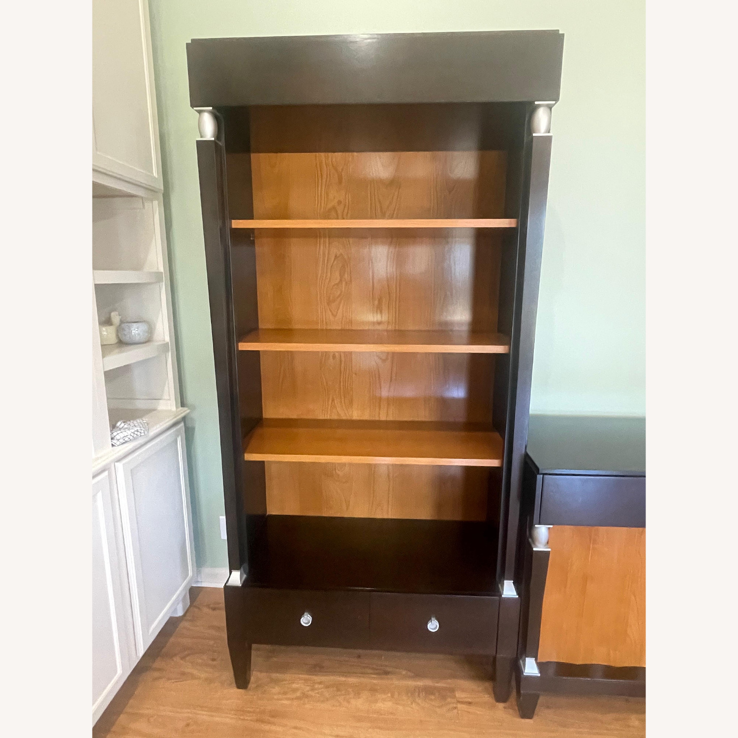 Contemporary Black Wood Bookcase - image-1