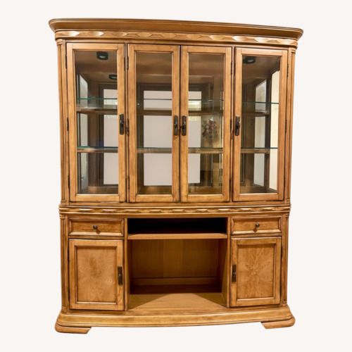 Used Pecan Wood Finish Hutch for sale on AptDeco