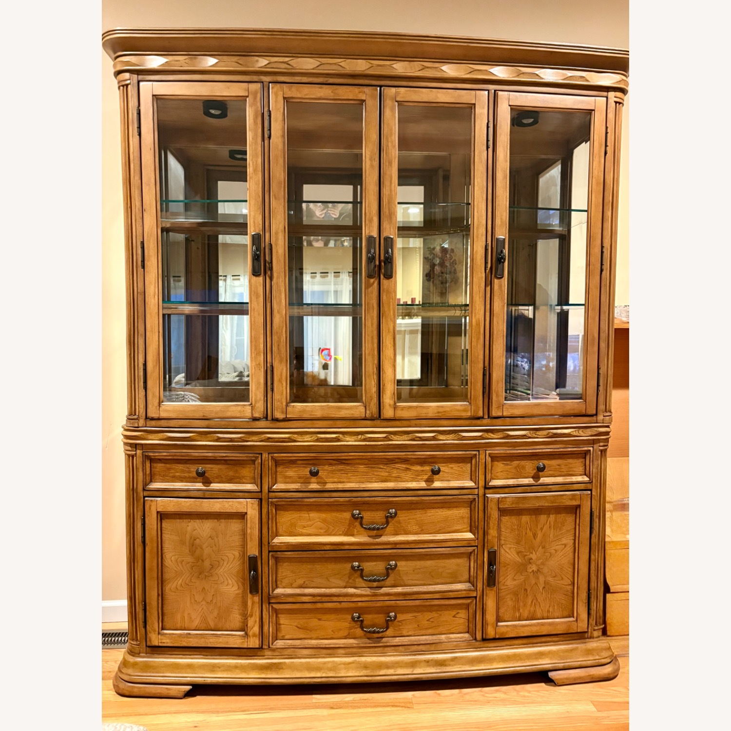 Pecan Wood Finish Hutch - image-1