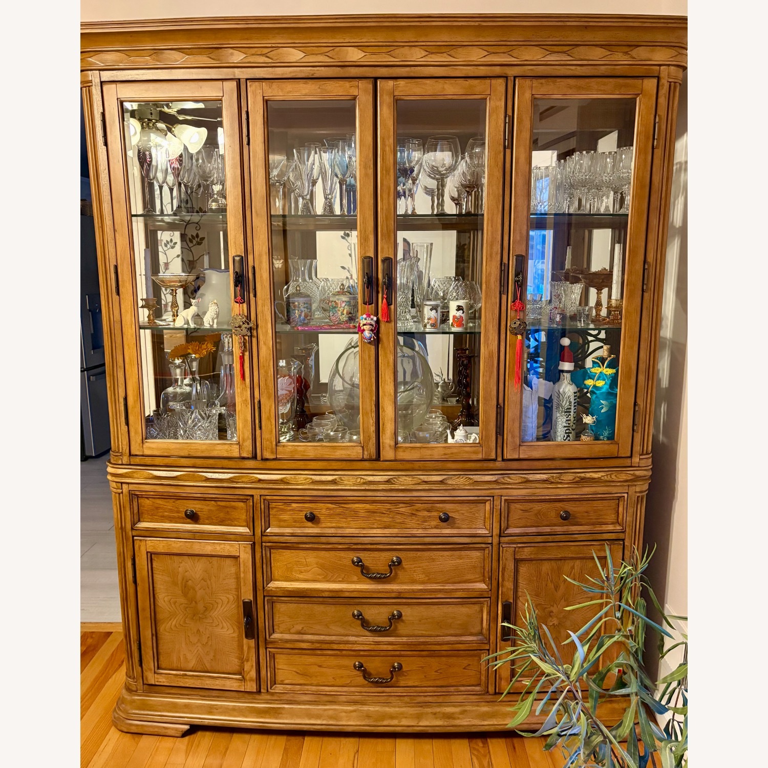 Pecan Wood Finish Hutch - image-2