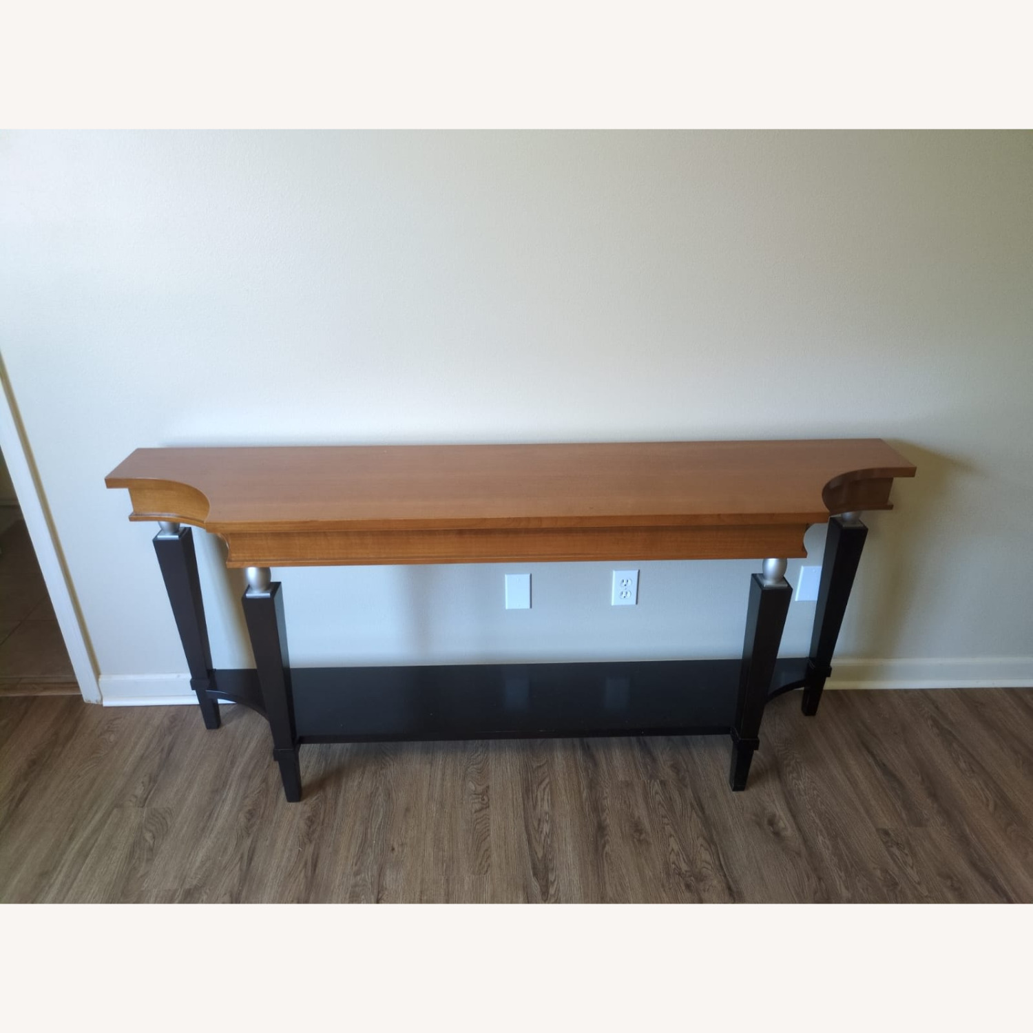 Contemporary Solid Wood Console With Tapered Legs - image-2