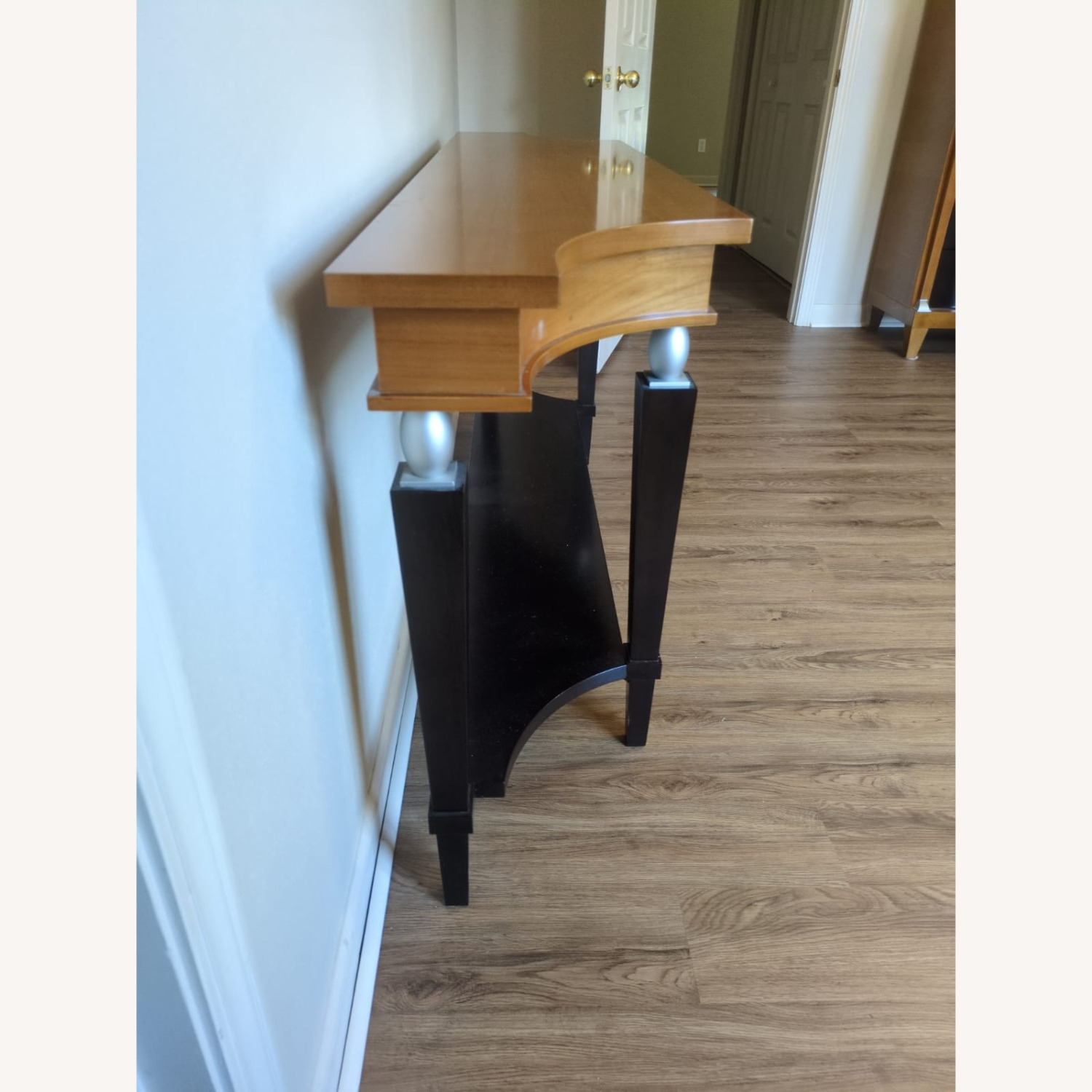 Contemporary Solid Wood Console With Tapered Legs - image-3