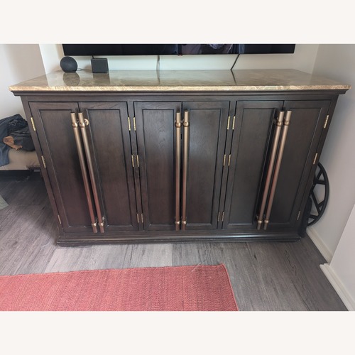 Used Vintage/Antique Wood and Marble Credenza for sale on AptDeco