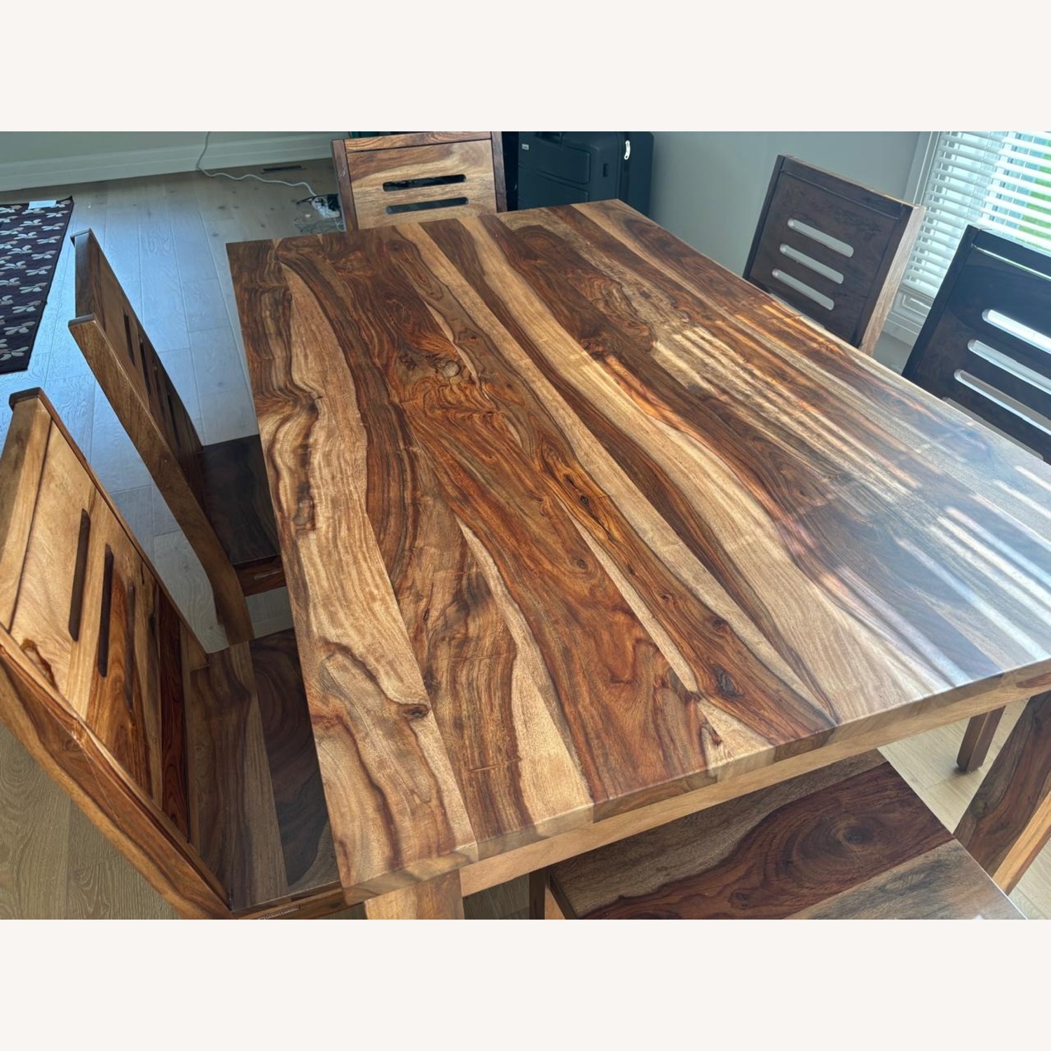 Light Brown Solid Wood Dining Table - image-3