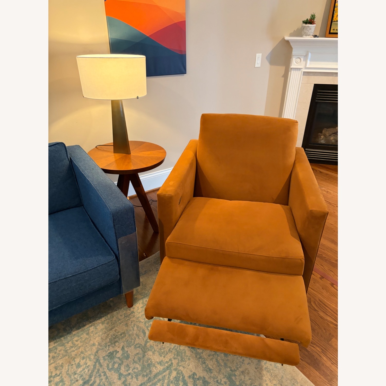 Crate & Barrel Lounge Brown Fabric Recliner - image-3