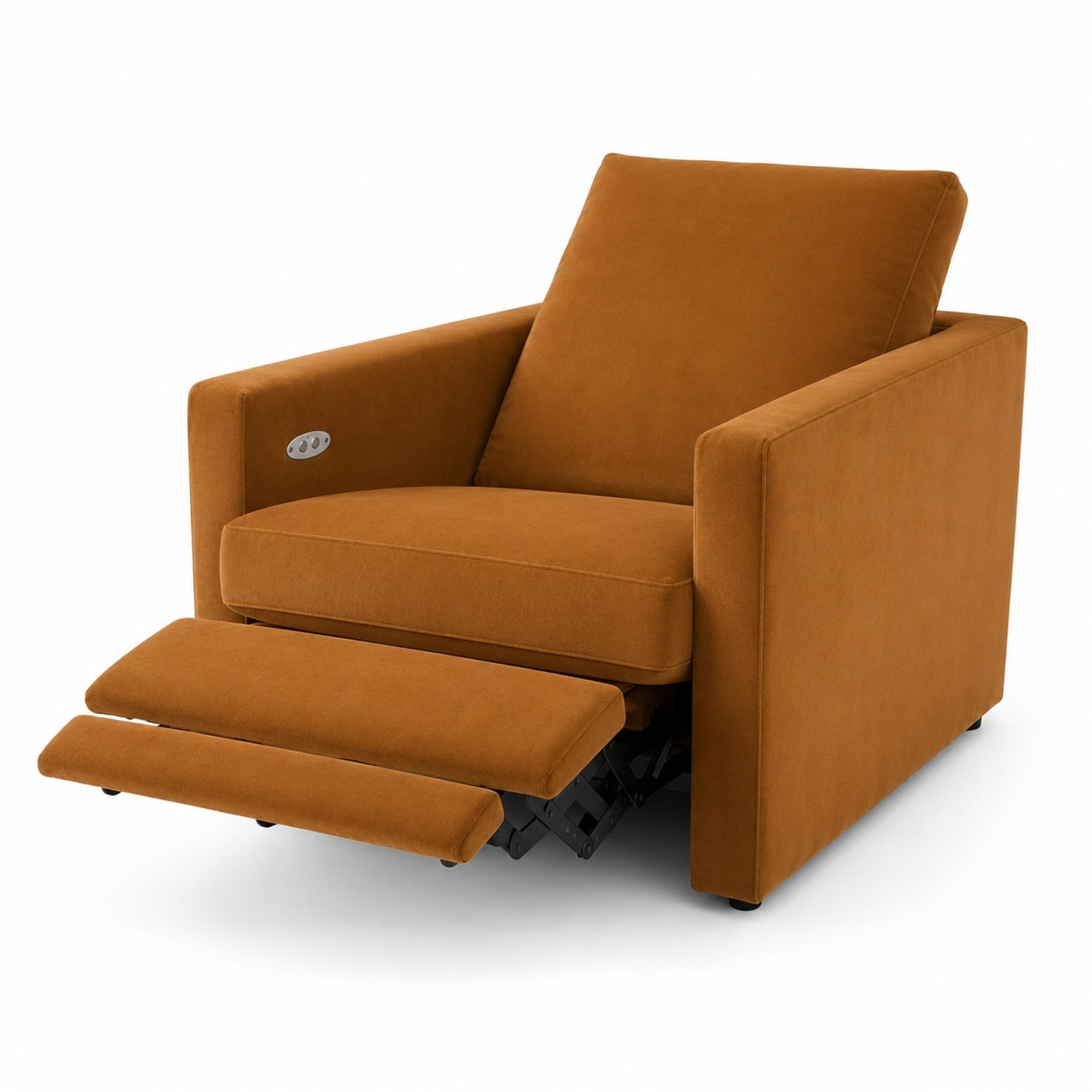 Crate & Barrel Lounge Brown Fabric Recliner - image-6