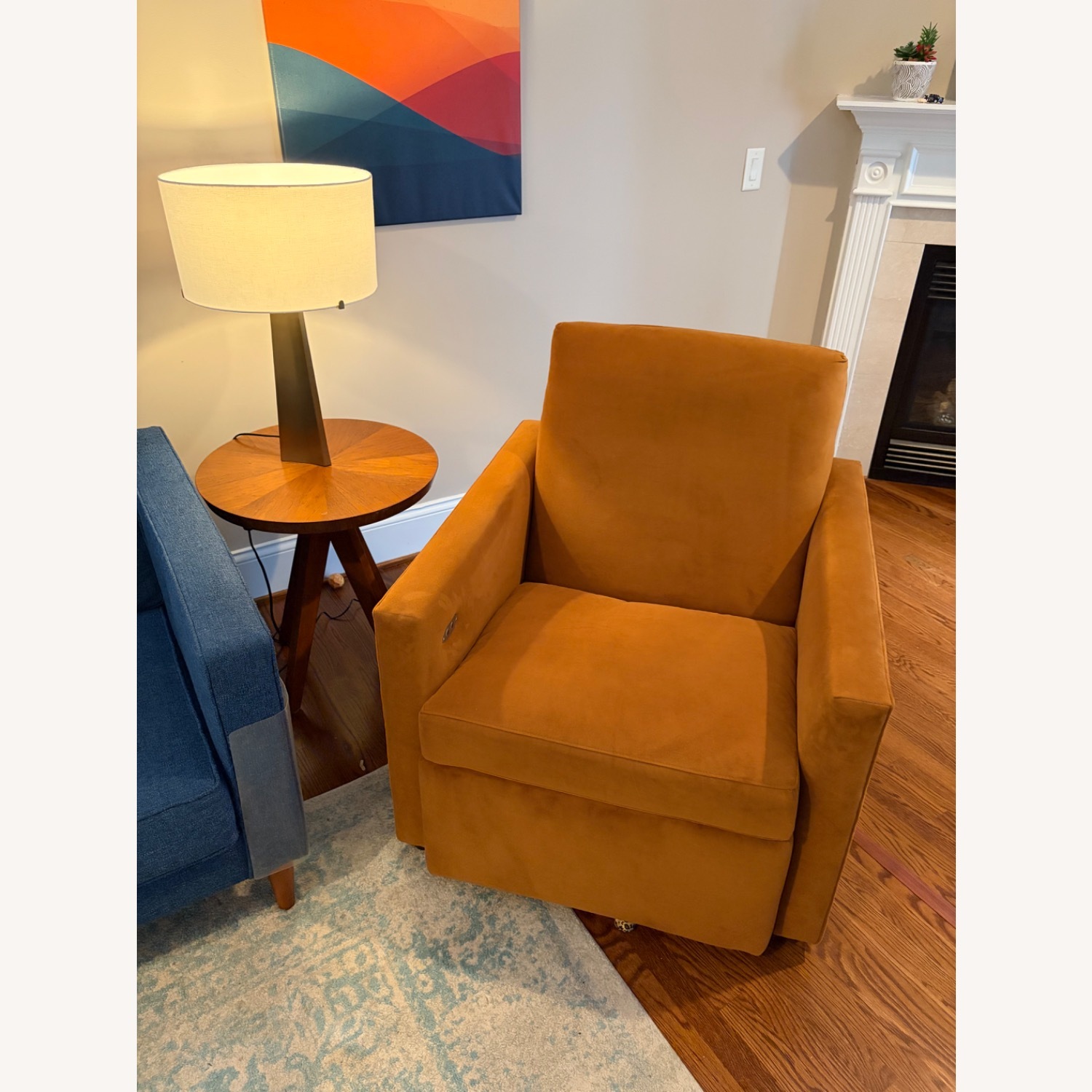 Crate & Barrel Lounge Brown Fabric Recliner - image-5