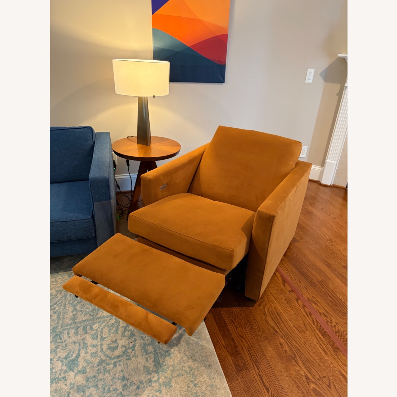 Crate & Barrel Lounge Brown Fabric Recliner - image-1