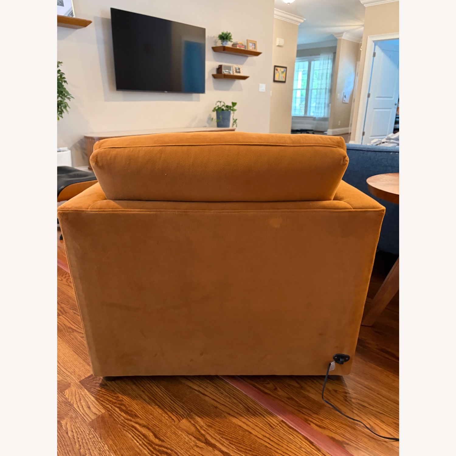 Crate & Barrel Lounge Brown Fabric Recliner - image-4