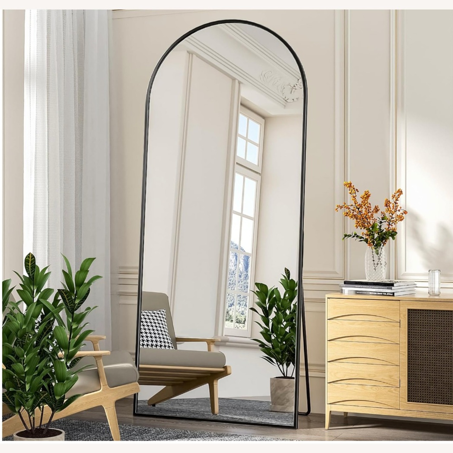 Dark Brown Floor Mirror - image-3