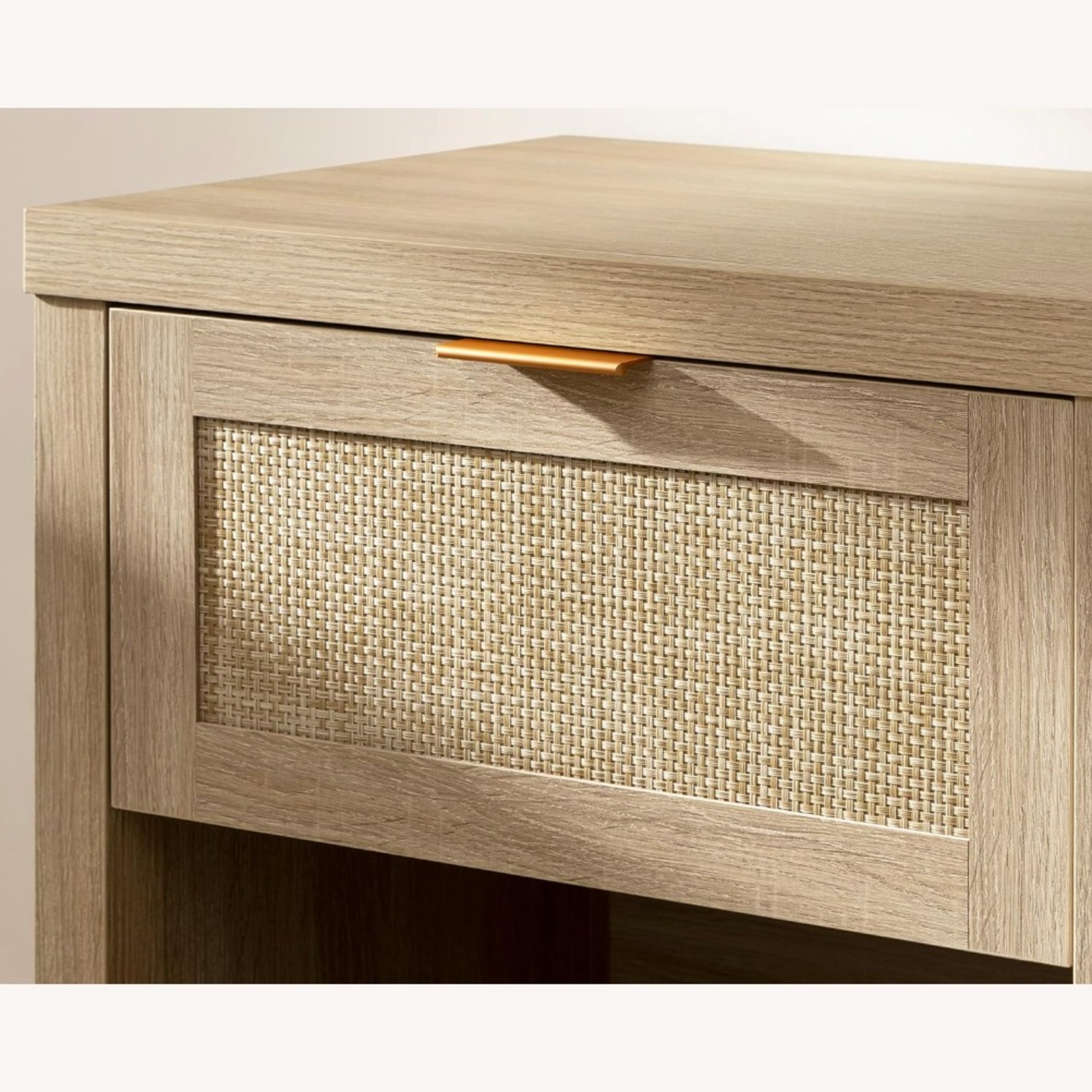 Boho Side Table with Drawer and Open Shelf - image-3