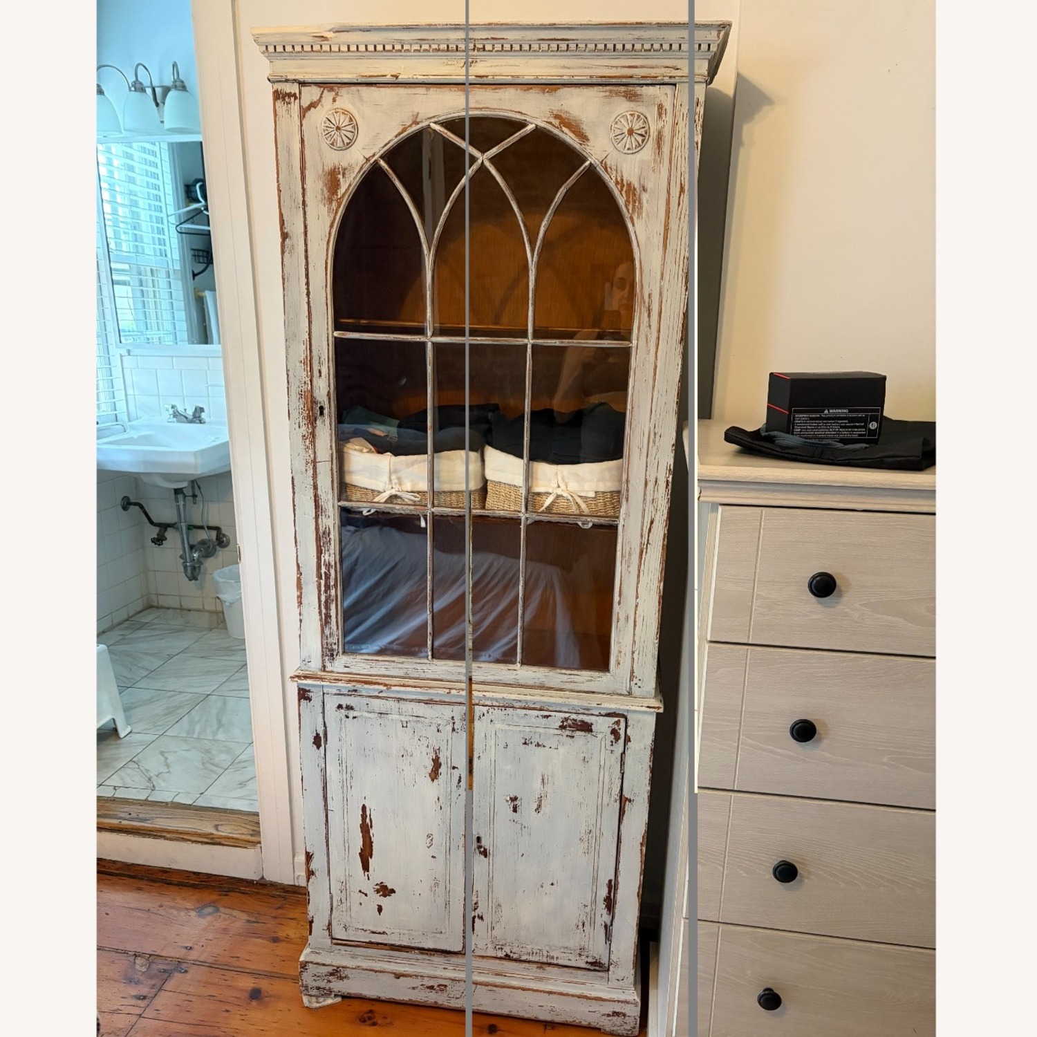 Vintage/Antique Finds White Wood Bookcase - image-5