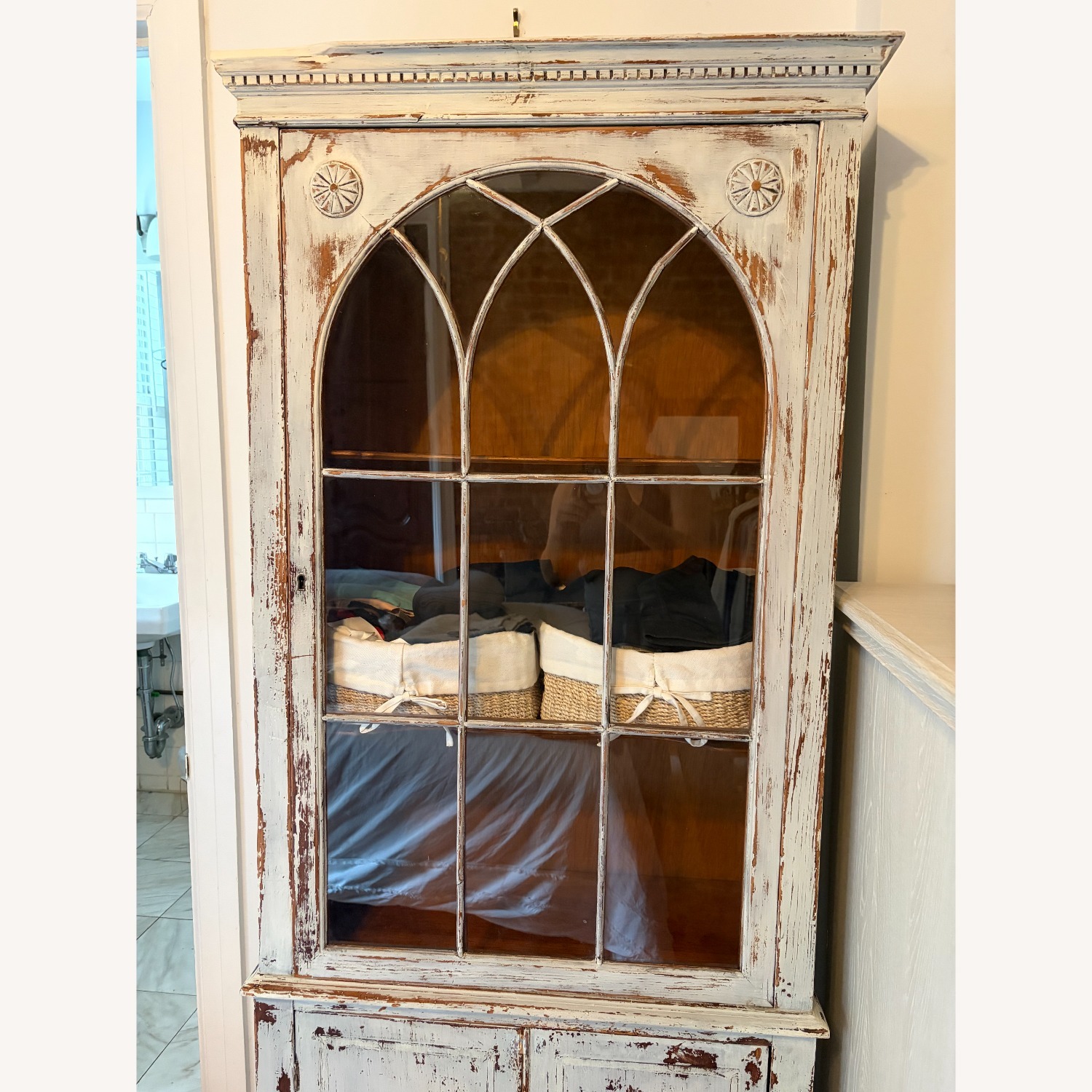 Vintage/Antique Finds White Wood Bookcase - image-2