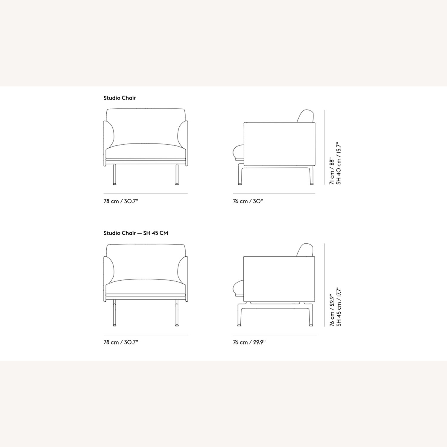 Muuto Outline Studio Chair in Blue/Grey Fabric - image-1
